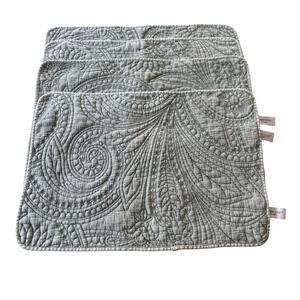 Shabby Chic Sage Green 100% Cotton Placemats Set of 4 Quilted13x19 Cottage Core